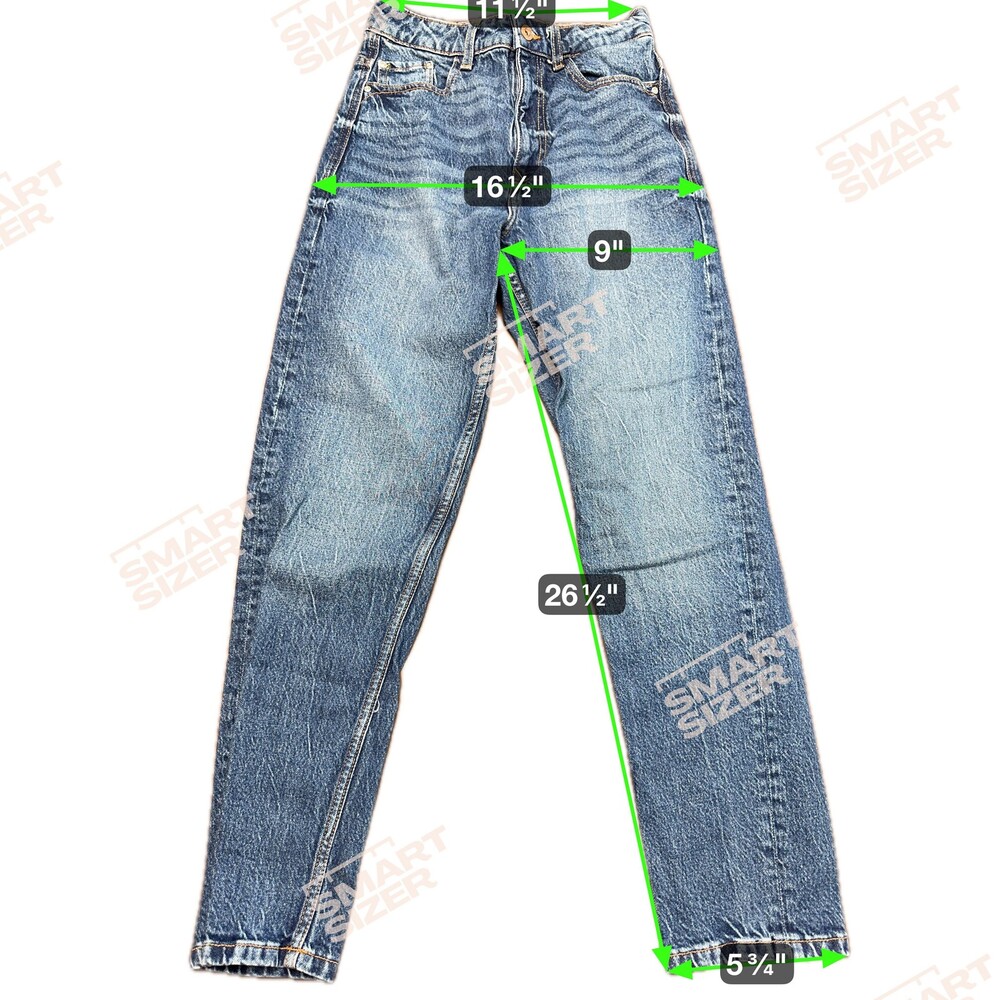 Zara Jeans Womens 4 Blue High Rise Tapered Ankle Cropped Mom Fit Denim Zip Fly